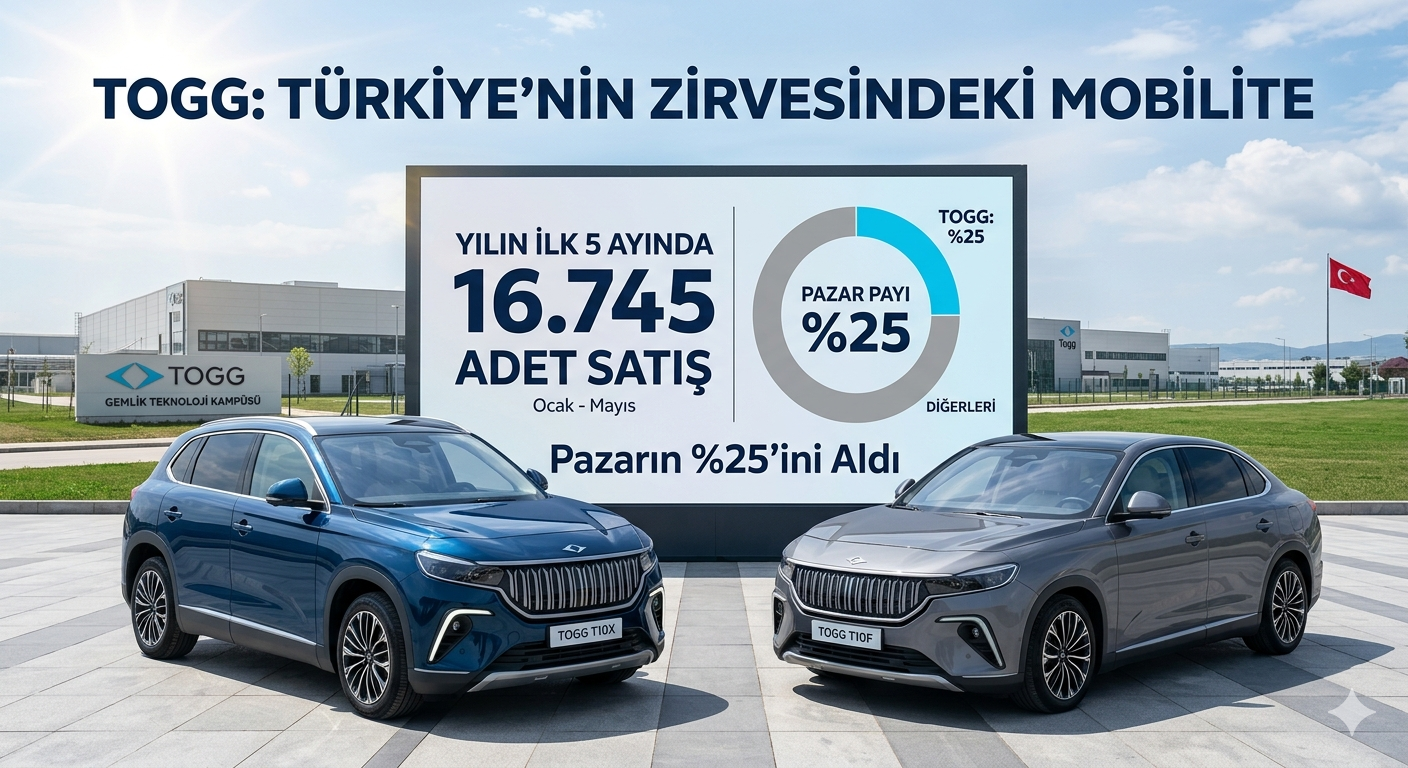 Togg T10X ve T10F, Yılın İlk 5 Ayında 16.745 Adede Ulaştı, Pazarın %25’ini Aldı
