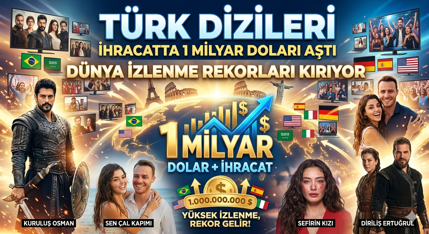 Türk Dizileri İhracatta 1 Milyar Doları Aştı, Dünya İzlenme Rekorları Kırıyor